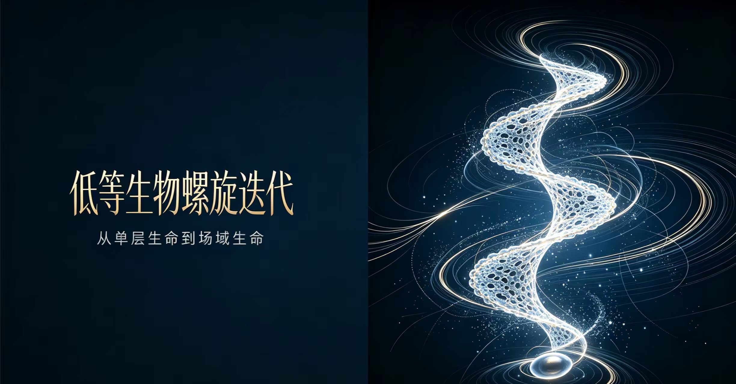 低等生物单向螺旋向上拓扑翻转迭代推演